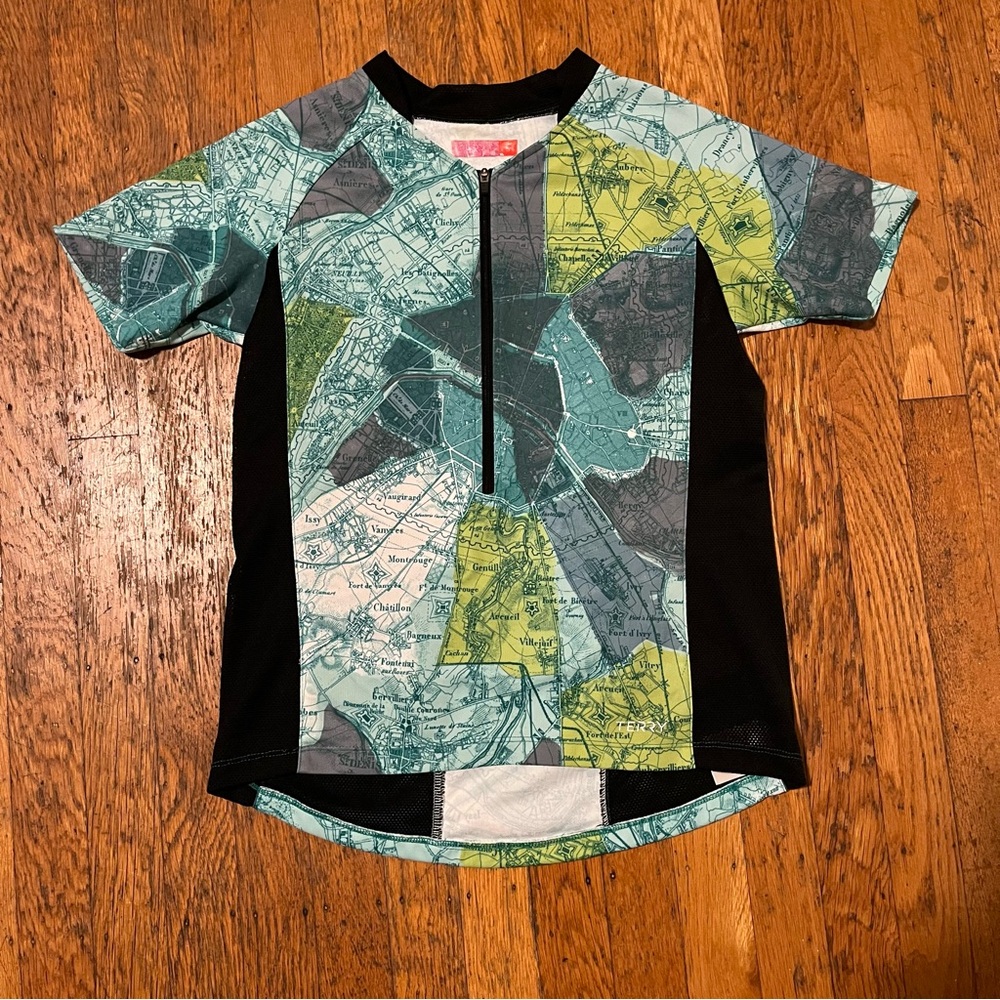 Terry Map Print Cycling Jersey
